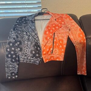 Rainbow Black and Orange Paisley Blazer